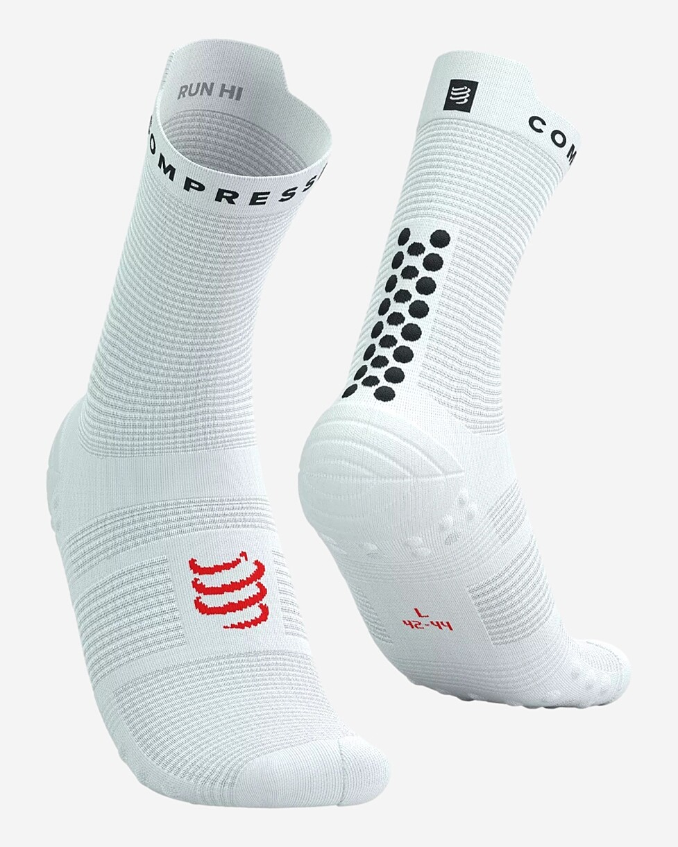 MEIAS COMPRESSPORT PRO RACING V 4.0 RUN HIGH - BRANCO