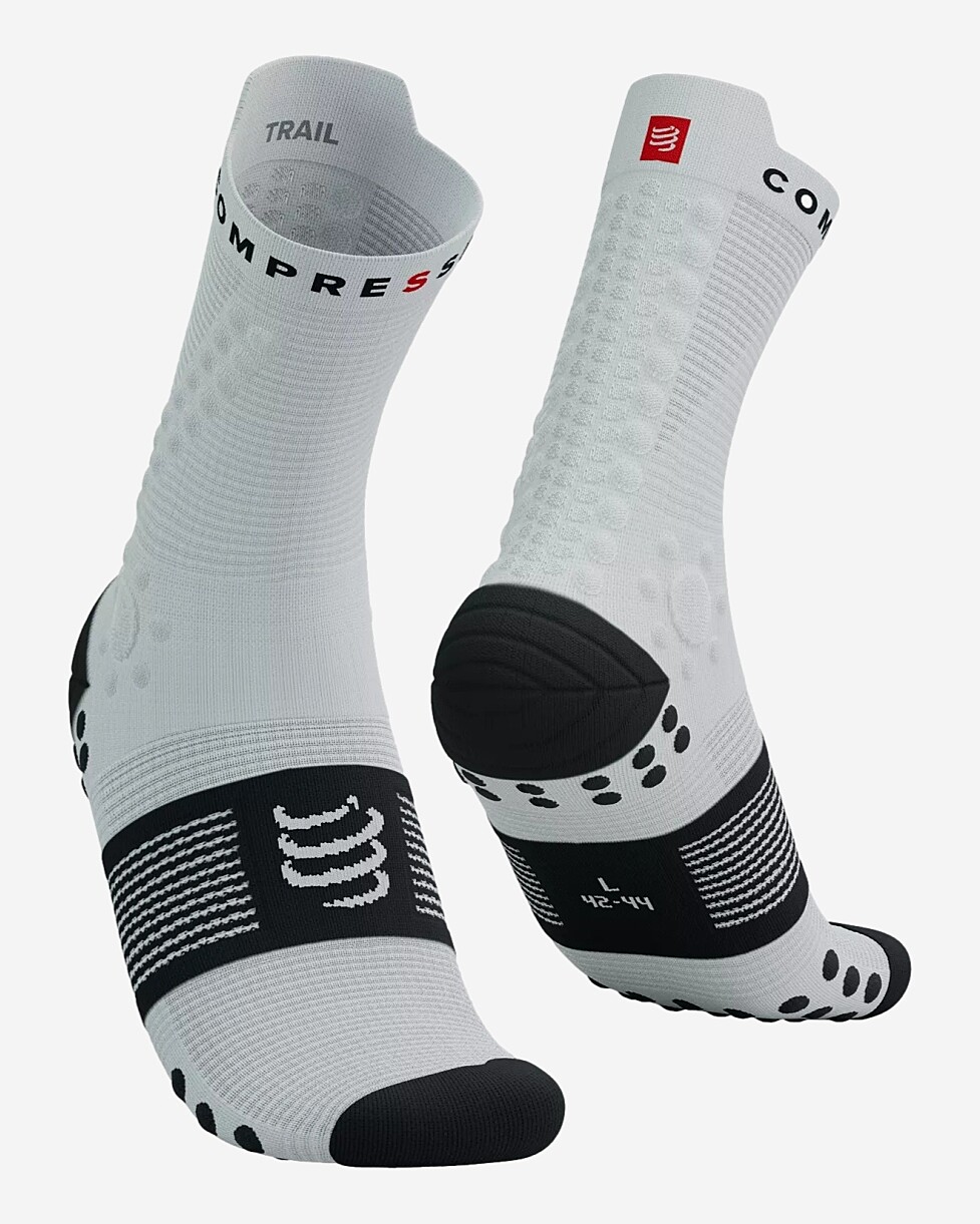 MEIAS COMPRESSPORT PRO RACING V4.0 TRAIL - BRANCO