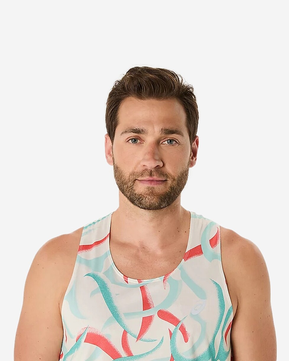 T-SHIRT ASICS ROAD ALL OVER PTINT SINGLET 