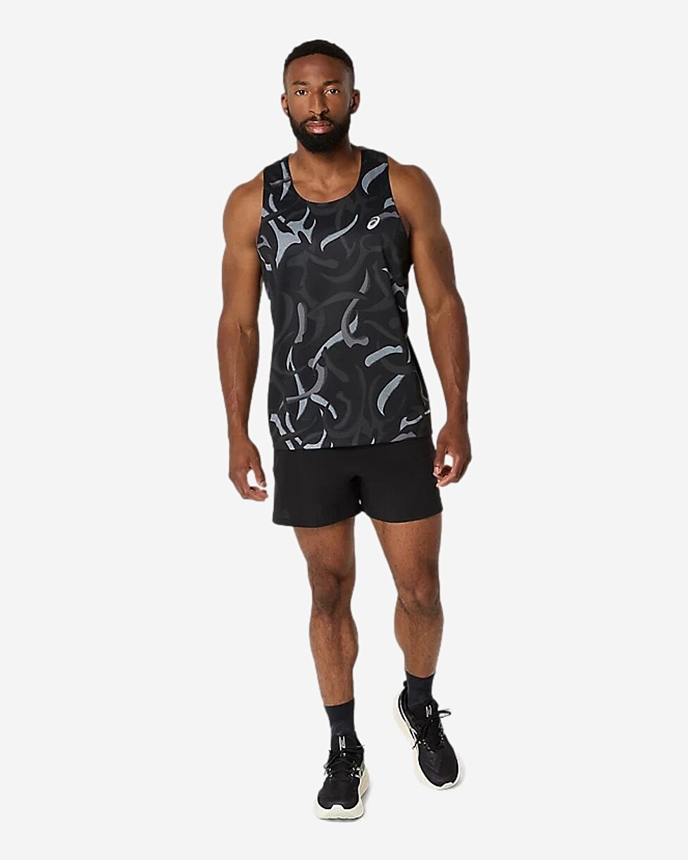 T-SHIRT ASICS ROAD ALL OVER PTINT SINGLET 