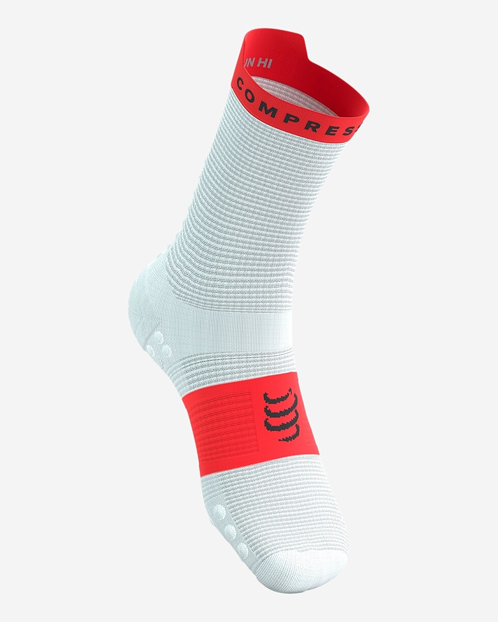 MEIAS COMPRESSPORT PRO RACING V 4.0 RUN HIGH - BR/LARANJA