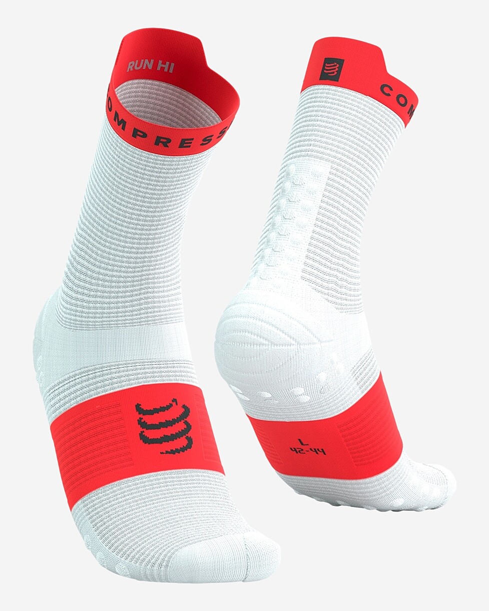 MEIAS COMPRESSPORT PRO RACING V 4.0 RUN HIGH - BR/LARANJA