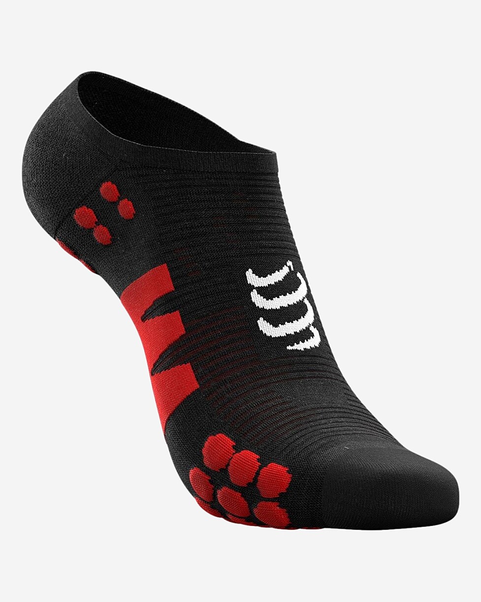 MEIAS COMPRESSPORT NO SHOW  - PR/VERMELHO