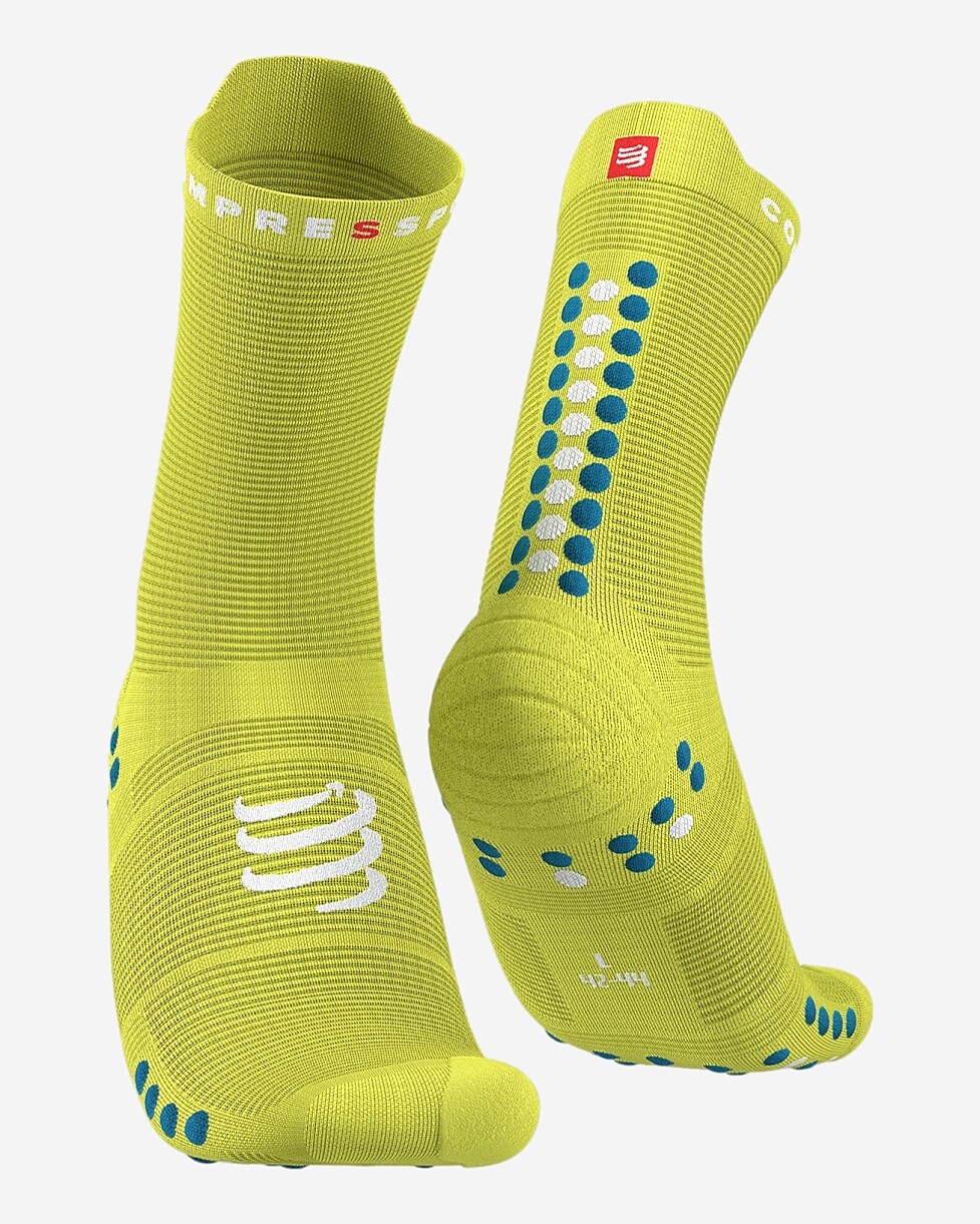 MEIAS COMPRESSPORT PRO RACING V 4.0 RUN HIGH - VERDE CLARO