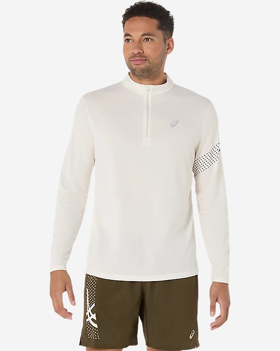 SWEAT ASICS ICON LS 1/2 ZIP - BRANCO