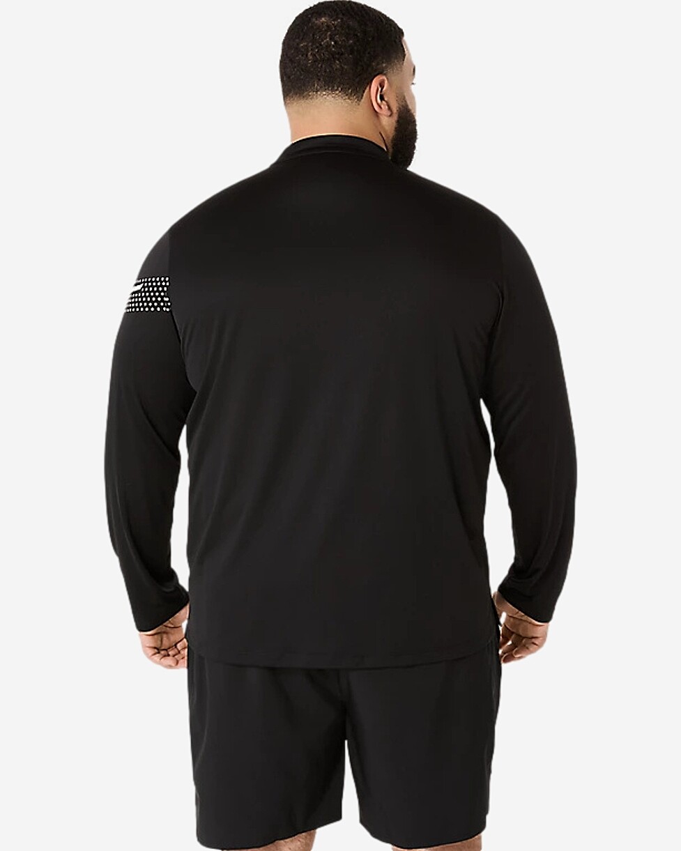 SWEAT ASICS ICON LS 1/2 ZIP - PRETO