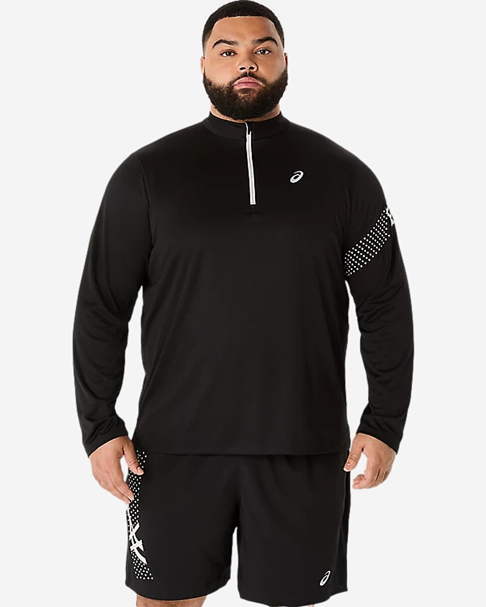 SWEAT ASICS ICON LS 1/2 ZIP - PRETO