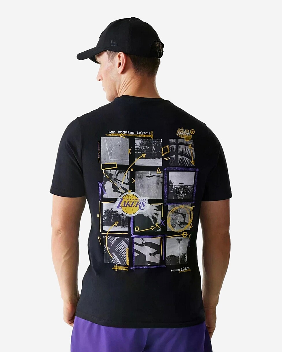 T-SHIRT NEW ERA NBA PHOTOGRPHC PRINT  - PR/AMARELO