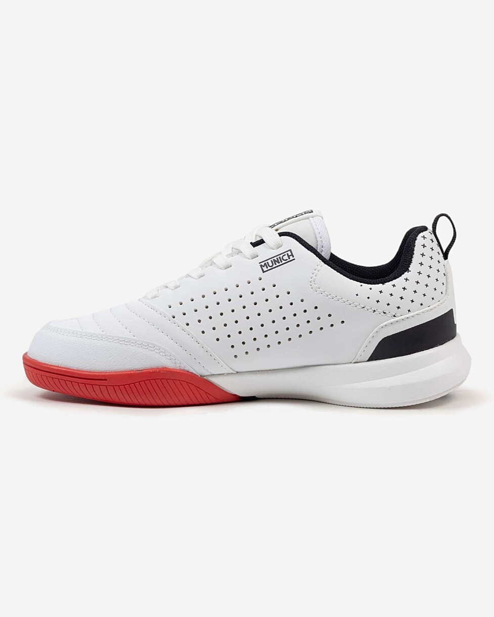 TENIS MUNICH RONDITO JR - BR/VERMELHO