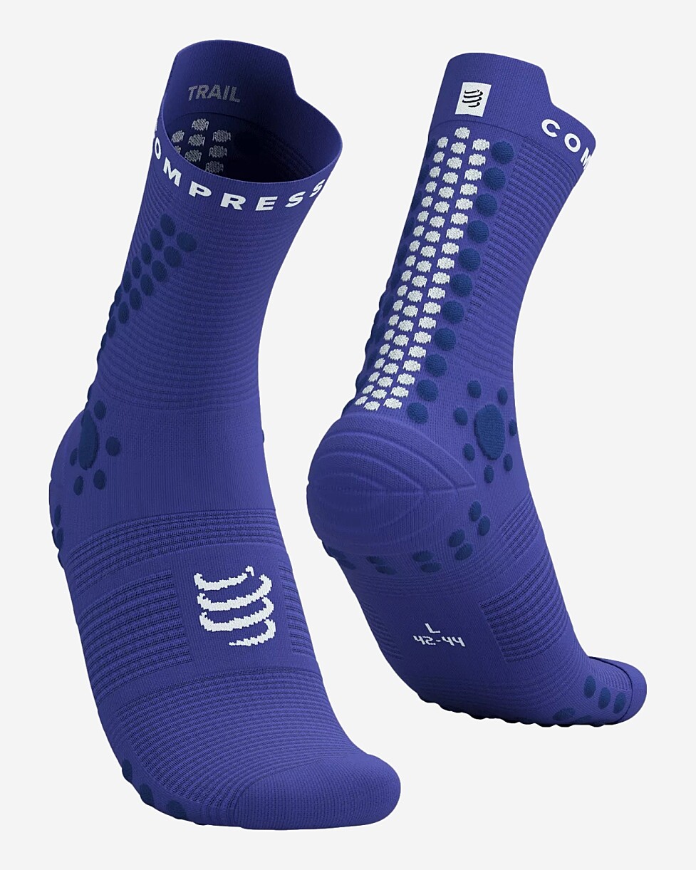 MEIAS COMPRESSPORT PRO RACING V4.0 TRAIL - AZUL ESCURO