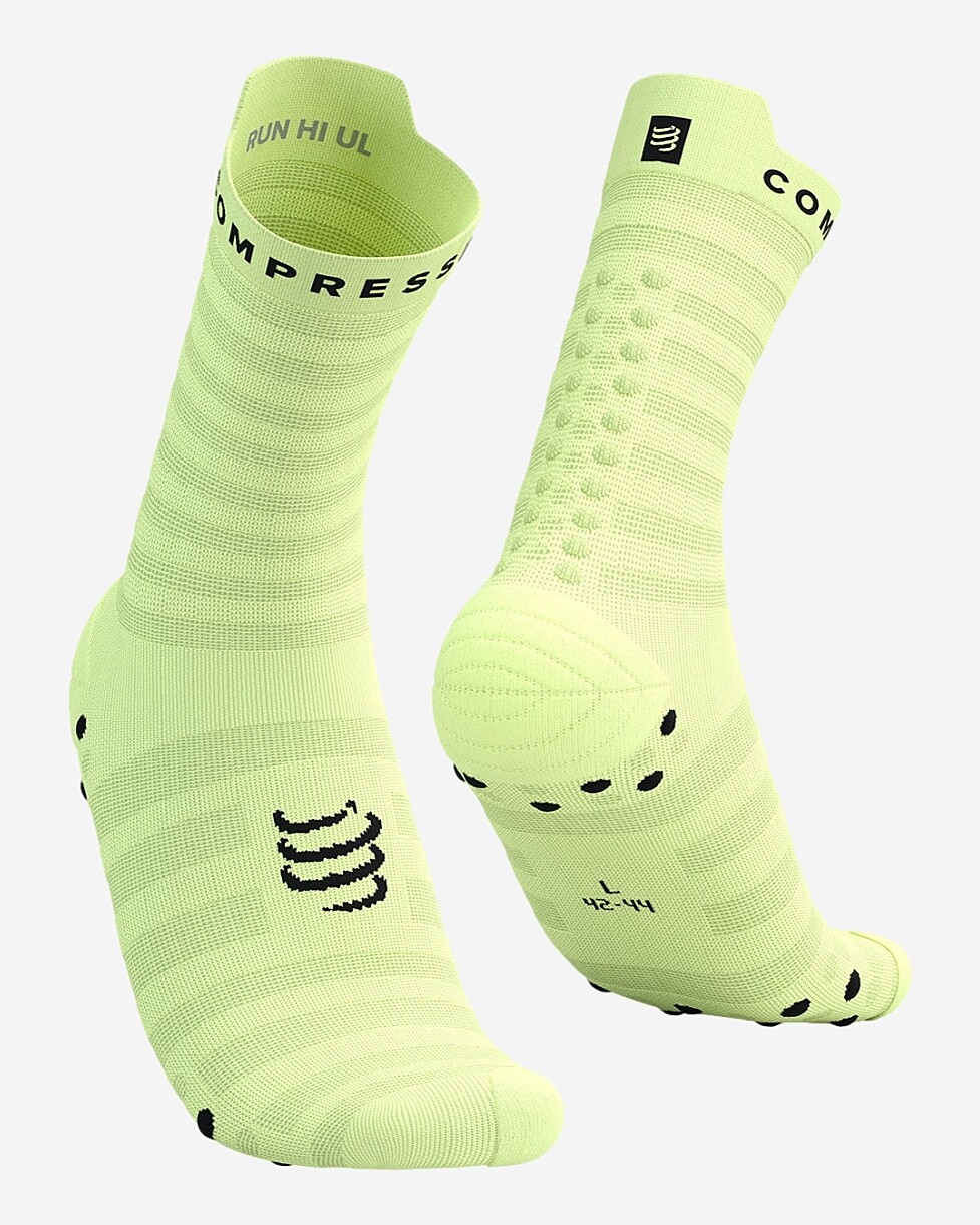 MEIAS COMPRESSPORT PRO RACING V 4.0 ULTRALIGHT RUN HIGH - VERDE/PRETO