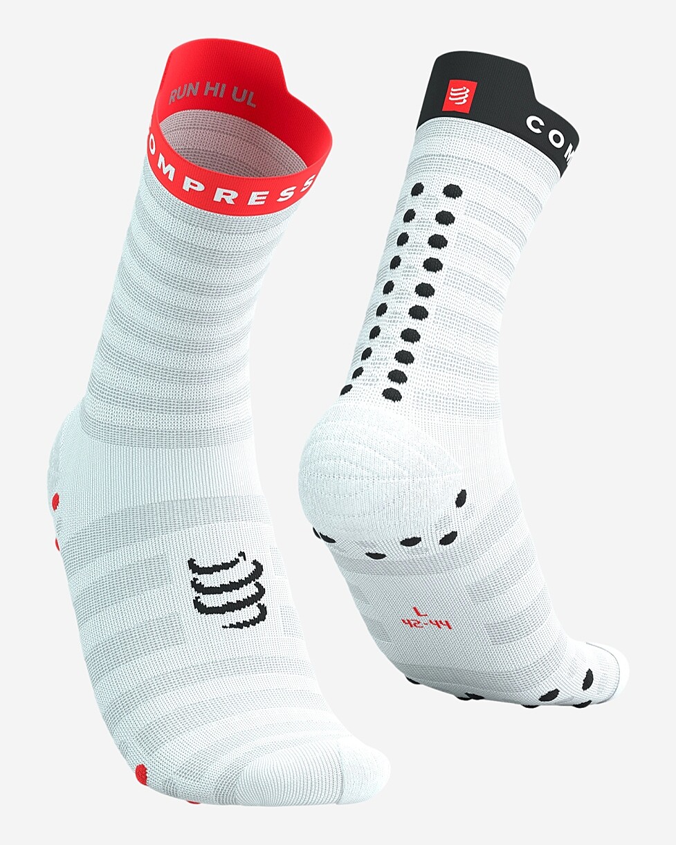 MEIAS COMPRESSPORT PRO RACING V 4.0 ULTRALIGHT RUN HIGH - BR/LARANJA
