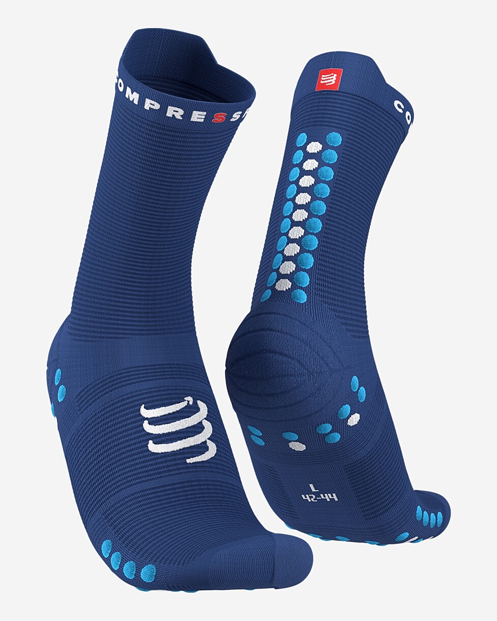 MEIAS COMPRESSPORT PRO RACING V 4.0 RUN HIGH - AZUL