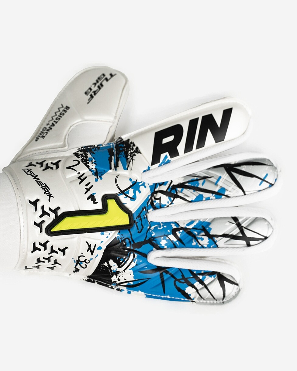 Esta luva tem um dorso em látex sintético sobre têxtil respirável e um corte ergonómico que te oferece um...  LUVA RINAT ASIMETRIK TURF - BRANCO