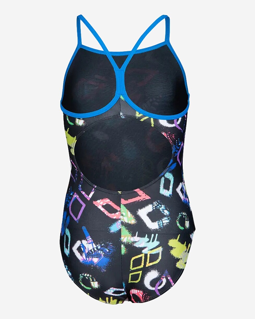 Se procuras um fato de banho moderno e com elasticidade superior, o arena Graffiti Light Drop Back é ideal...  FATO DE BANHO ARENA GRAFFITI SWIMSUIT LIGHT JR - PRETO