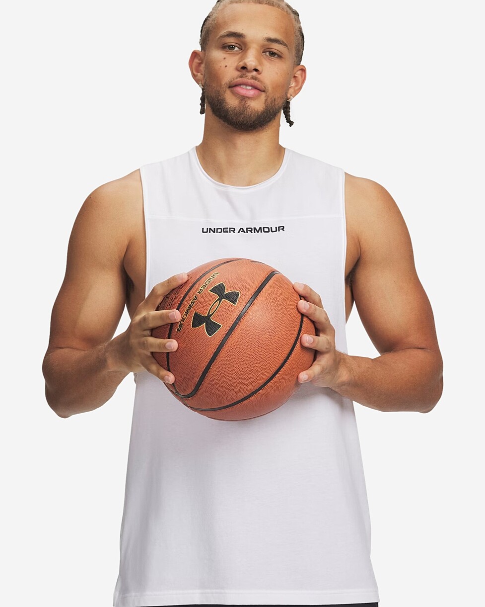 T-SHIRT UNDER ARMOUR HOOPS TRAINING - BRANCO