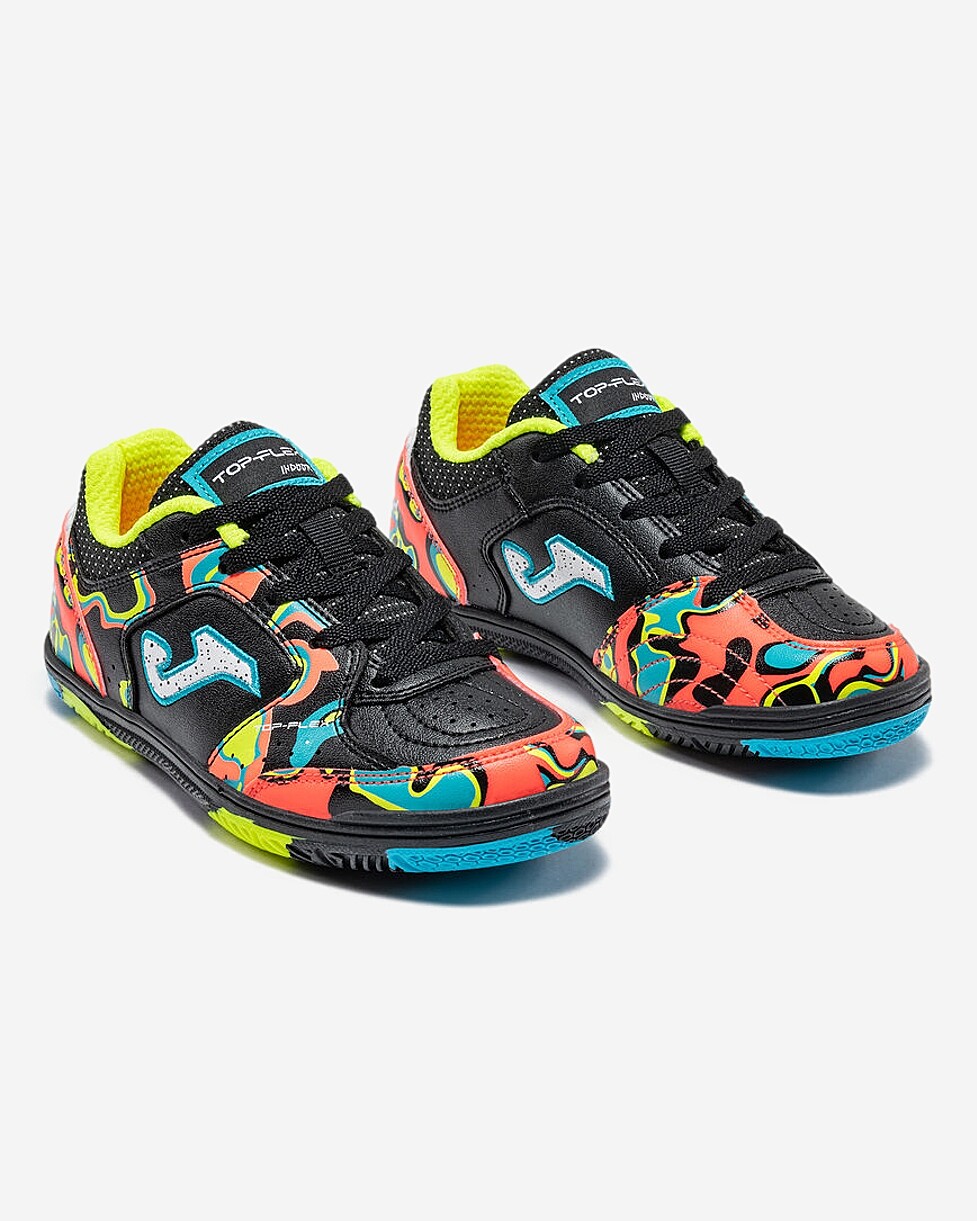 TENIS JOMA TOP FLEX JR - PR/LARANJA