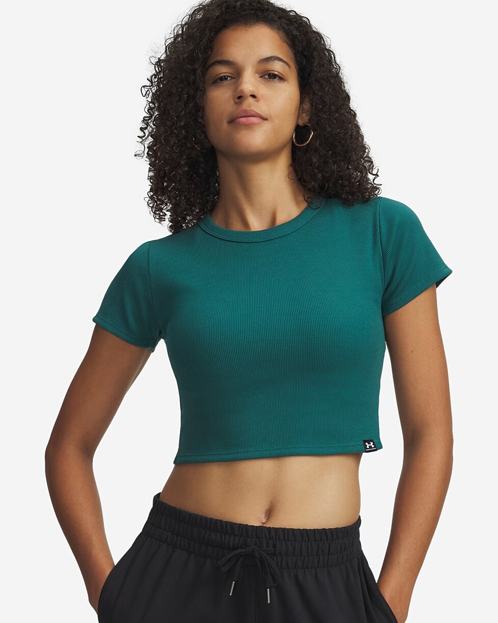 T-SHIRT UNDER ARMOUR RIVAL RIB BABY - VERDE