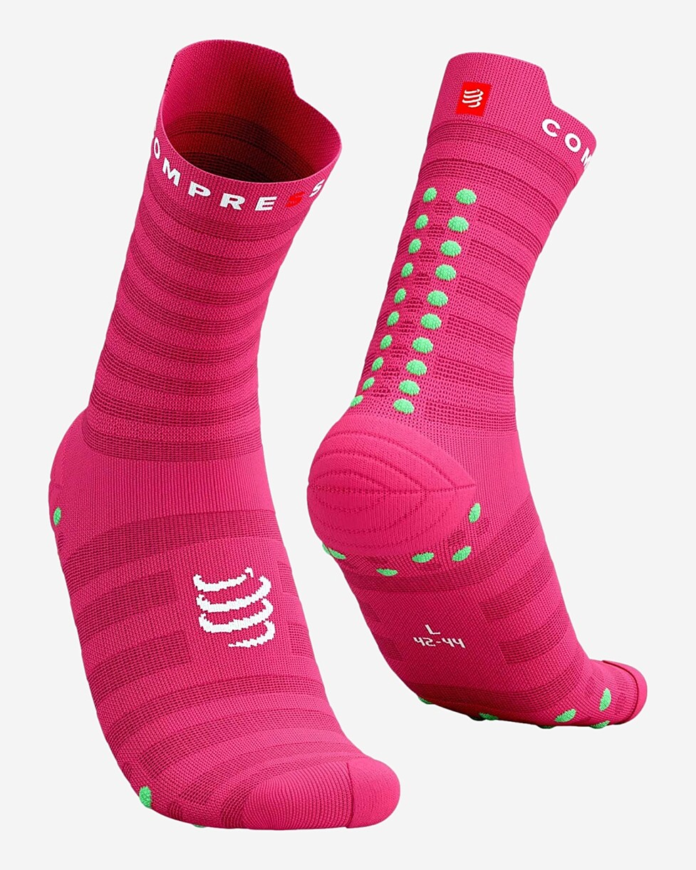 MEIAS COMPRESSPORT PRO RACING V 4.0 ULTRALIGHT RUN HIGH - ROSA/BR