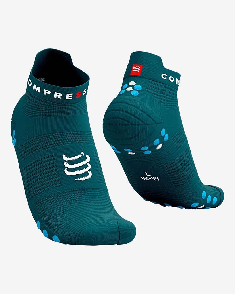 MEIAS COMPRESSPORT PRO RACING V 4.0 RU LOW  - AZ/VERDE