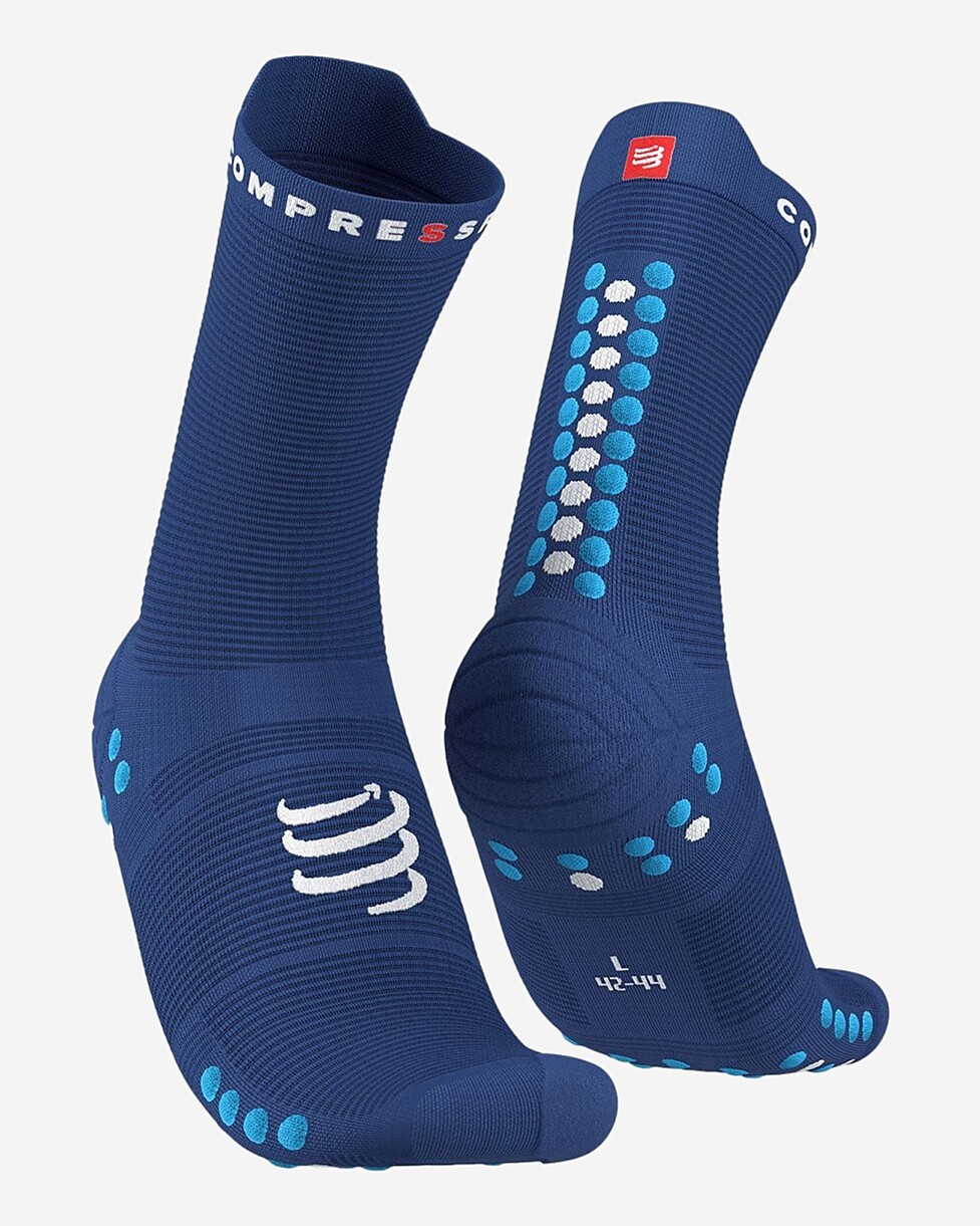 MEIAS COMPRESSPORT PRO RACING V 4.0 RUN HIGH - AZ/AZ