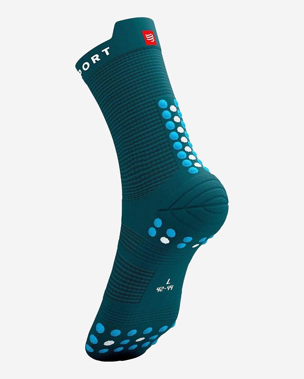 MEIAS COMPRESSPORT PRO RACING V 4.0 RUN HIGH - AZUL CLARO