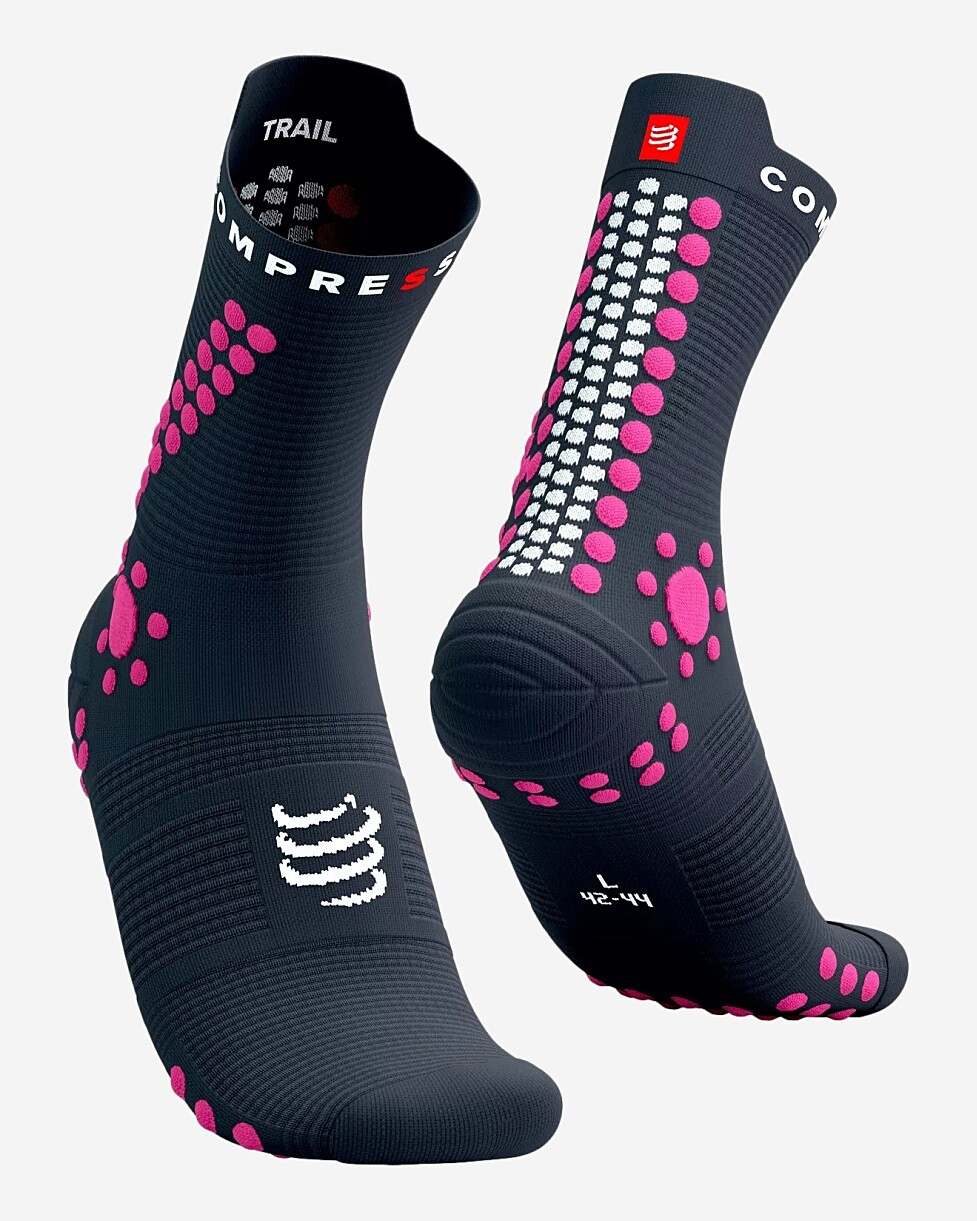MEIAS COMPRESSPORT PRO RACING V4.0 TRAIL - CINZA ESCURO